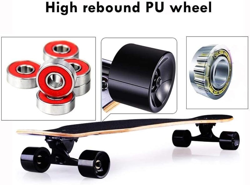 asktom Mini Cruiser Longboard, 31 Inch Small Size Wide Wheel Skateboard, Beginner Stable & Easy-to-Control Skateboard, Suitable for Park & Street Riding, Unique Flame Pattern - Image 5